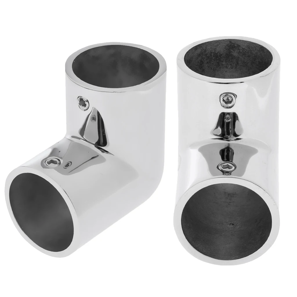 Marine Boat Yacht Hand Rail Fitting 90 Degree Elbow Tube Mount Hardware 25mm / 1inch, 22mm/ 7/8inch , Full 316 Stainless Steell