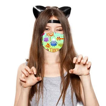 

Adult Fashion Halloween Print Face Masks Dustproofs Windproof Washable Breathable Sunscreen Fashion Scarf Mask drop-shipping#3