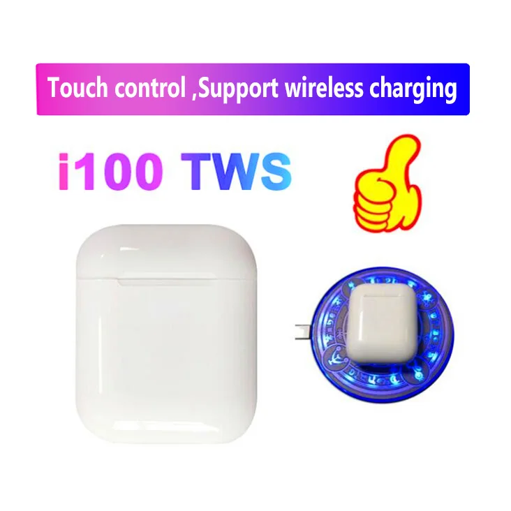 Meilleur I100 tws bluetooth 5.0 écouteurs sans fil casques de contrôle tactile prise en charge sans fil de charge pk i20 i30 i60 i80 tws pour IOS Android
