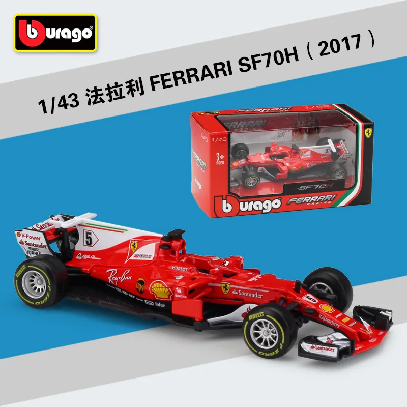 Bburago литье под давлением 1:43 Масштаб Металл F1 автомобиль Formulaa 1 гоночный автомобиль F1 модель автомобиля SF70H/71 H/90 сплав игрушка автомобиль коллекция детский подарок