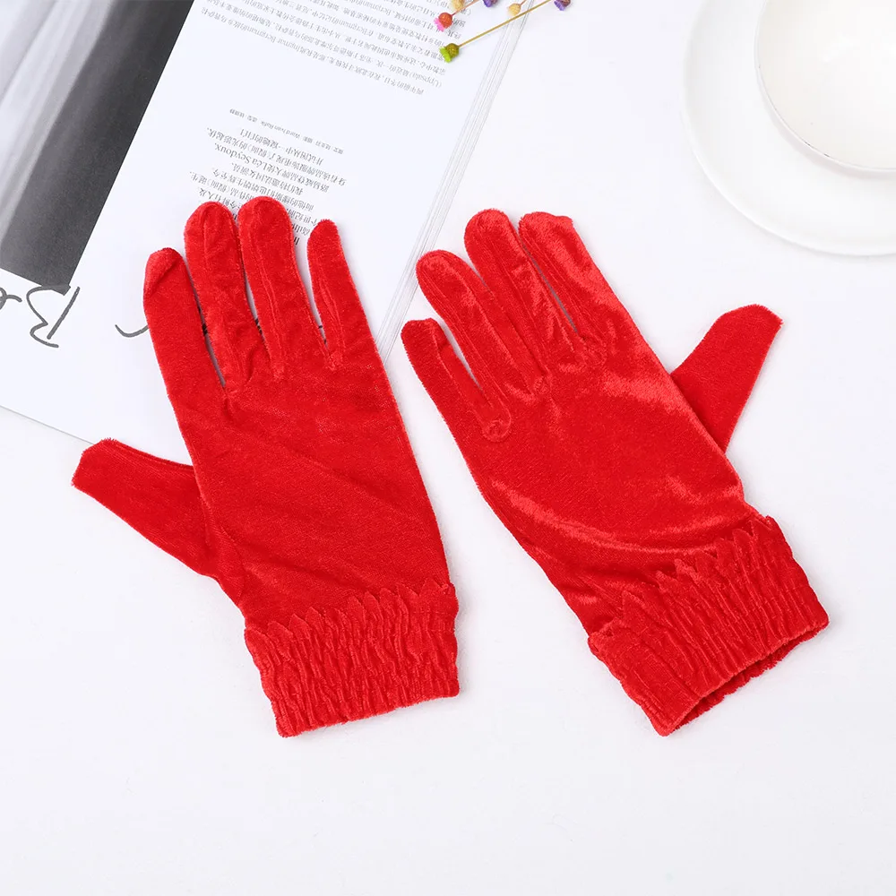 EIE модные элегантные женские бархатные шерстяные перчатки для сенсорного экрана женские зимние теплые кожаные перчатки на весь палец рождественские подарки
