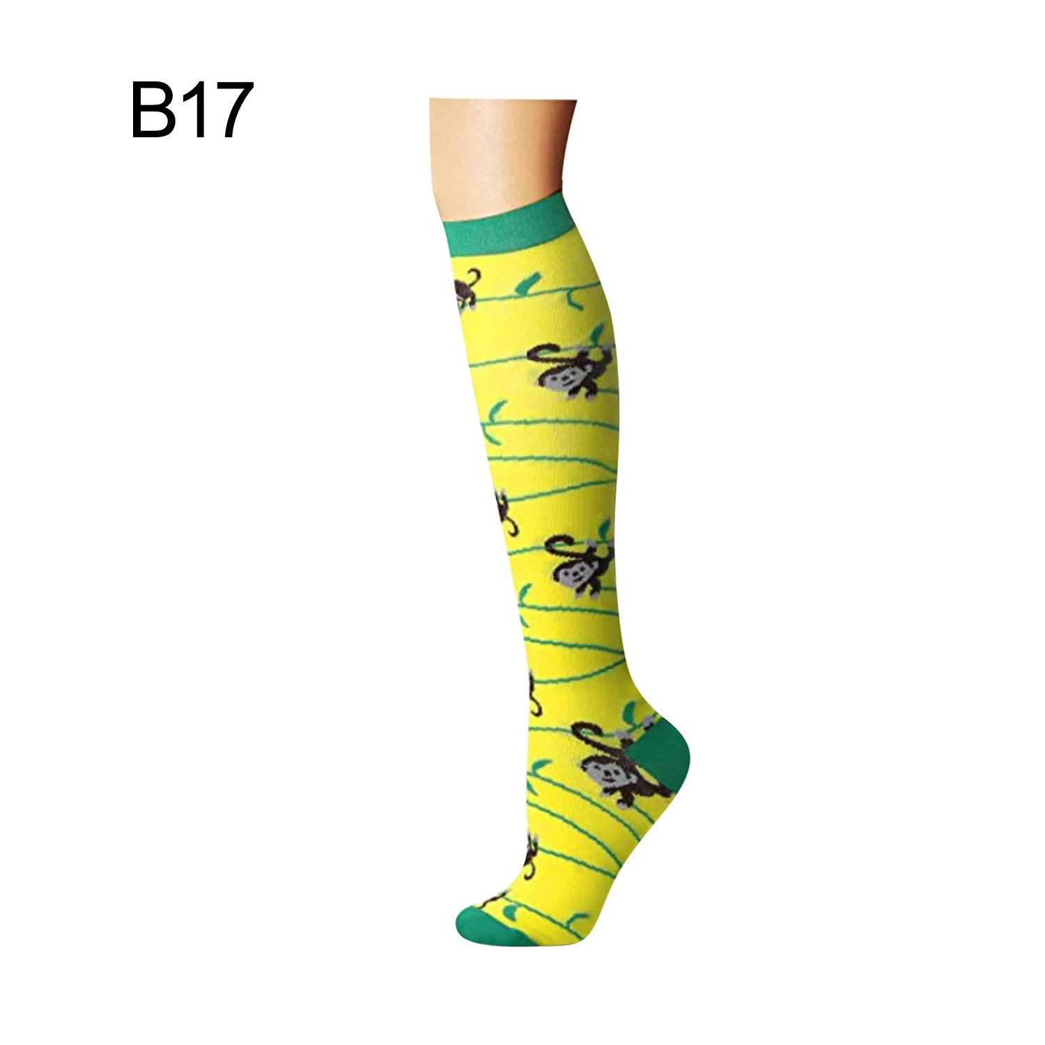 Спортивные Компрессионные носки унисекс для женщин и мужчин, для девушек, для спорта, для медсестер, эластичные, для девушек, Sokken, до бедра, Medias De Compresion - Color: B17