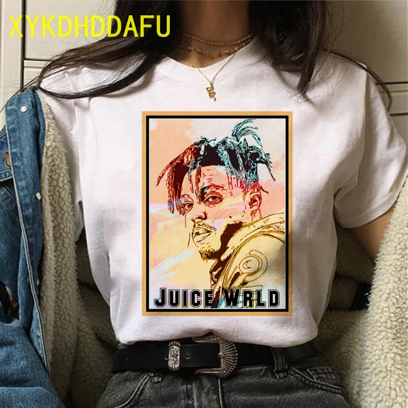 Мужская/Женская футболка Juice Wrld забавная уличная с рисунком рэпера крутая