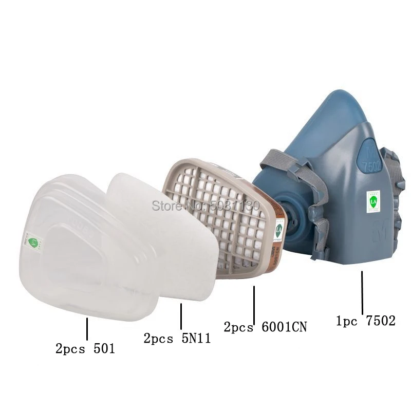 3 м 7502, Пылезащитная маска 7 в 1, противогаз с распылением краски, маски для химической безопасности, Рабочая маска для лица, Пылезащитная маска для лица, респиратор, фильтр