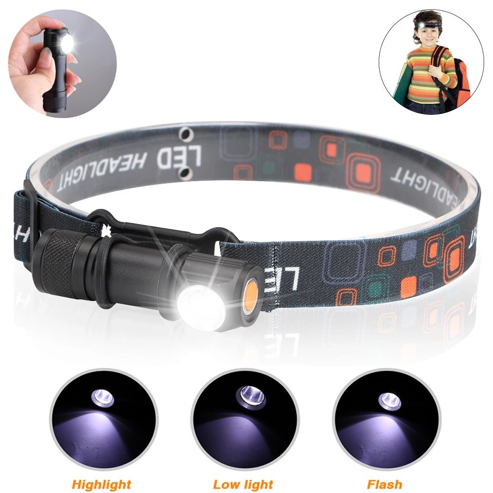 

USB Rechargeable Headlamp Headlight LED Flashlight Head Torch Portable Lanterna 3-Mode Magnetic Work Light For Camping Fishing