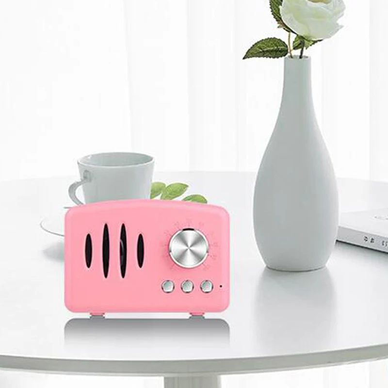 Мини ретро Bluetooth динамик Портативный беспроводной Bluetooth динамик радио Музыкальный плеер FM сабвуфер динамик
