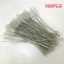 100 шт набор многоразовых соломенных кистей, чистящие кисти, щетка для бутылок, 17,5 см, нержавеющая сталь, подходит для соломинки диаметром 6 мм