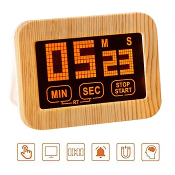 

LCD Touch Screen Magnetic Kitchen Timer Digital Timer Cooking Movement Reminder Electronic Clock Big Alarm Clock