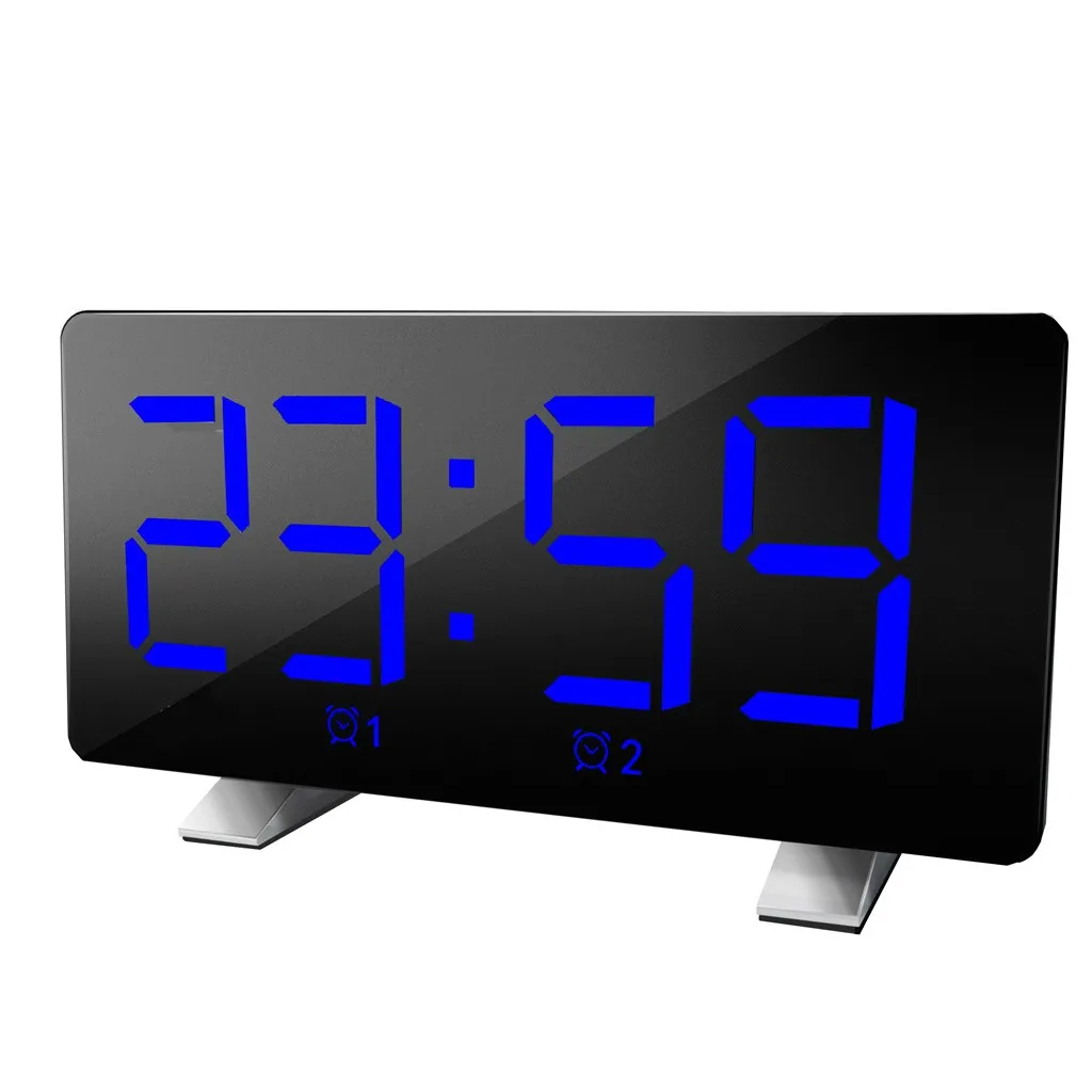 Fashion Boutique New LED Electronic Snooze Alarm Clock Office Bedroom Bedside Digital Display Temperature Clock Home Decoration