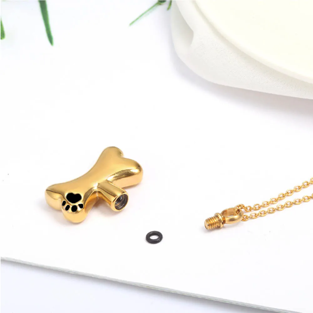 Paw Print Dog/Cat Paw Print Cremation Jewelry Ashes Holder Pet Stainless Steel Memorial Urn Necklace For keepsake pendant new