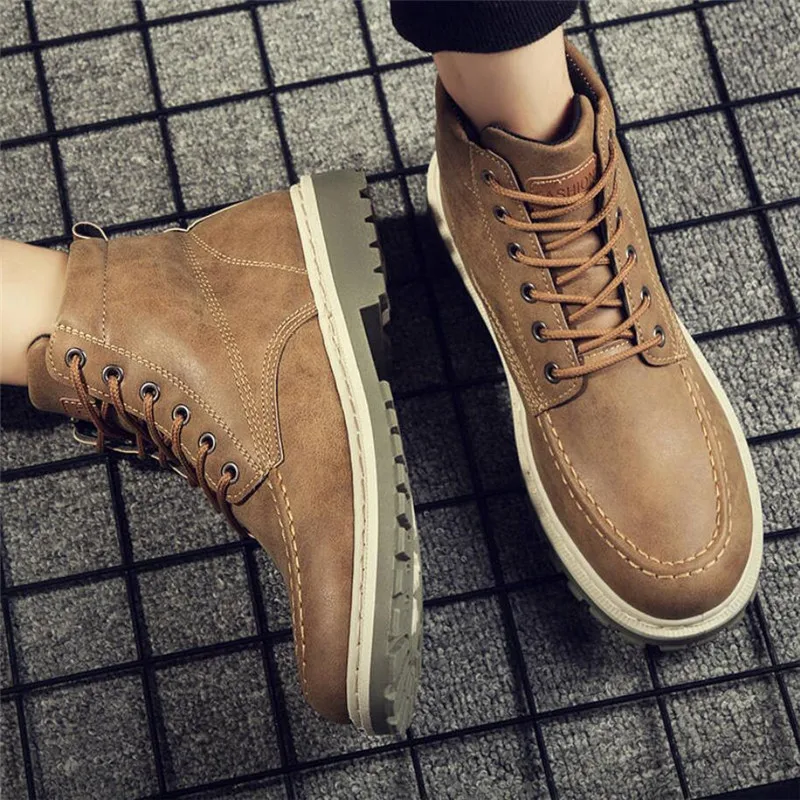 Men's autumn/winter new Martin boots trend high help motorcycle British men's boots fashion retro versatile tooling men's boots