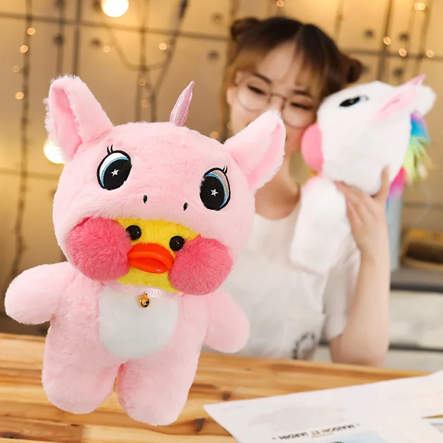 Cute LaLafanfan Cafe Duck Turn to Unicorn Totoro Panda Plush Toys Stuffed Soft Animal Dolls for Kids Girls Birthday Gifts 6