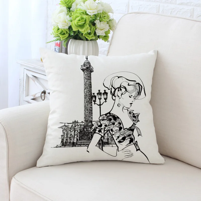 BZ091-1 New Lady Portrait Cushion Cover Marilyn Monroe Super Woman Stars Pillow Cover High Quality Polyester Twill PillowCase Decorative - Цвет: BZ091-1