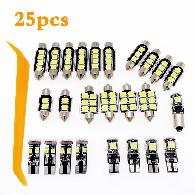 

25 Pcs Error Free LED Car Interior Lighting White LED Light Bulb Kit Super Bright Interior Lights for BMW X5 E70 M 2007-2013