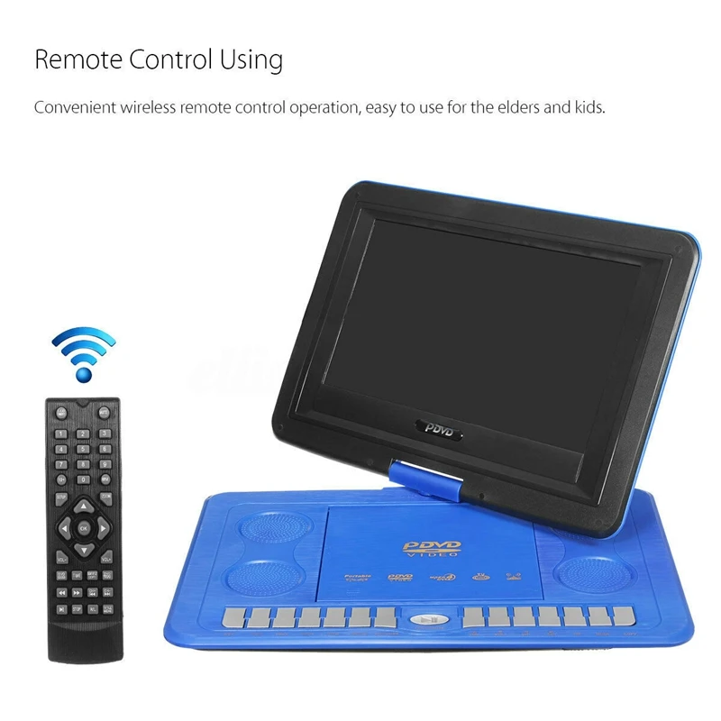 Портативный мини dvd-плеер 13,8 дюймов HD tv фильмы lcd мобильный поворотный Usb экран вращение для автомобиля Мульти Медиа Видео игры ЕС Plug