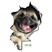 Креативные 3D котенок щенок разбитые настенные украшения наклейки ванная комната туалет Стикеры, наклейки на стену s