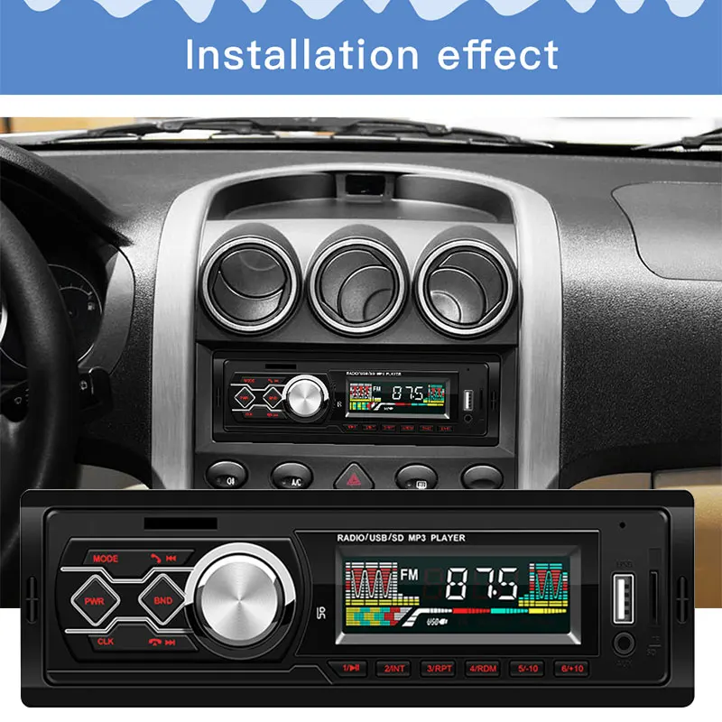 

U Disk Playback Car Mp3 Radio Player Fm TF Card Car Mp3 Auto Stereo Time Display Car Mp3 Player