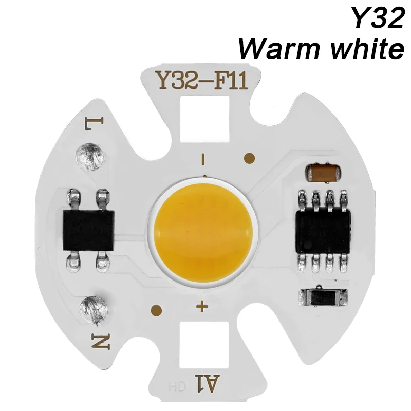 Светодиодный чип COB, Диод переменного тока 220 в 3-9 Вт, светодиодный лампочка, умная лампа IC, драйвер, лампочки, свет DIY, прожектор, светильники, чипы, наружный прожектор - Испускаемый цвет: Y32  Warm White