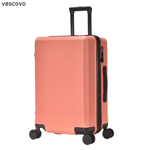 vescovo 20"24"26"inch Fashion Rolling Luggage Spinner High Quality Men Travel Suitcase On Wheels Women Trolley Bag - Цвет: pink