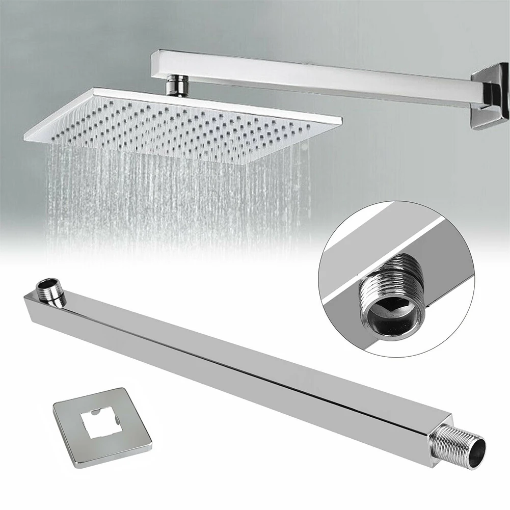 

Shower Extension Arm Square Ceiling Rain Shower Head Stainless Steel Wall Mounted Extension Arm For Bathroom
