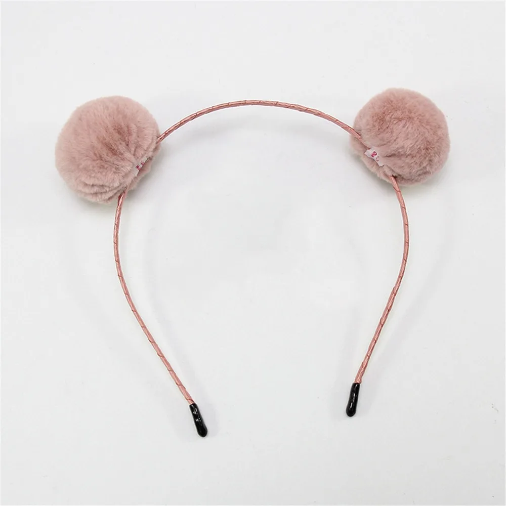 Balls - Pink Сладкий корейский стиль кошачьи уши шарики плюшевый ободок Девушки Женщины Прекрасный ободок для волос обруч для дня рождения использовать аксессуары для волос - Цвет: Balls - Pink