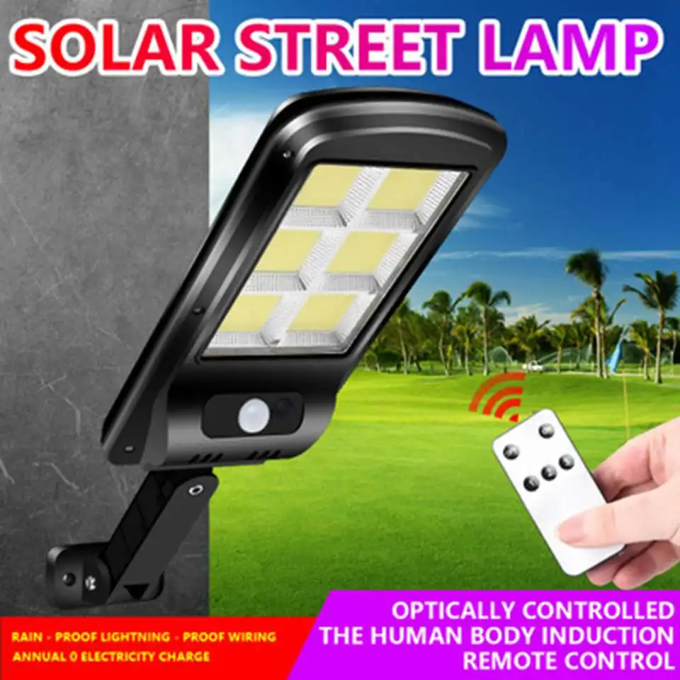 

2020 Remote Control Upgraded Solar Light PIR Motion Sensor IP65 Outdoor Solar Wall Street Light Waterproof Lamp