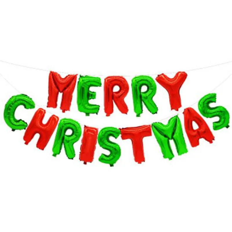 14pcs/Set Balloon Letter Party Decoration Merry Christmas Aluminum Film Festive Party Supplies Ornament Banner