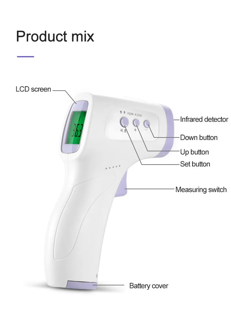 

Forehead Ear Thermometer Intelligent Infrared Thermometer For Babies Kids Adults Instant, Accurate Reading /No Battery