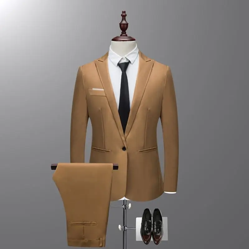 

Two Pieces Suit Set Men's Wedding Suits Groom Tuxedos West
