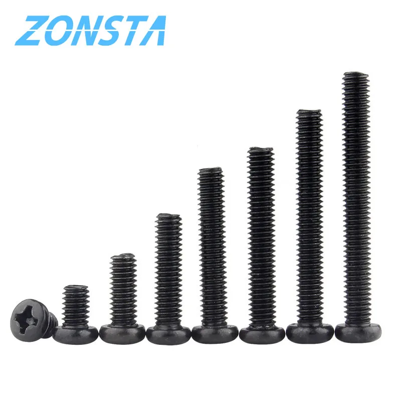 Round head cross screw M1.2 M1.4 M1.7 M2 M2.5 M3 M4 Electronic small size Recessed Pan Head Phillips screws DIN7985 GB818