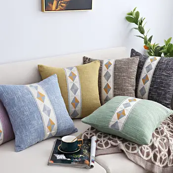 

Cushion Cover 45x45cm Solid Color Pillowcase Light Grey/Blue/Pink/Green/Purple Decorative Soft Linen Pillow cover