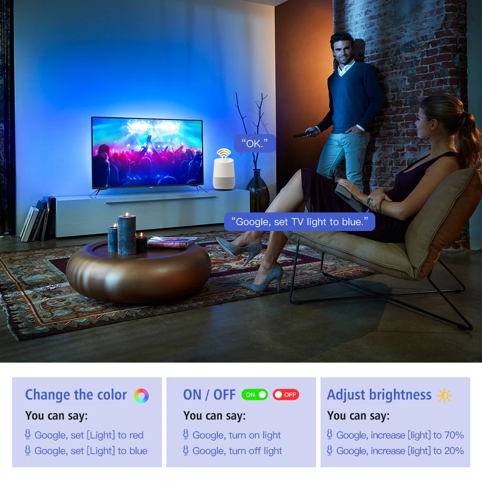 USB LED Strip DC 5V 50CM 1M 2M Tuya Smart Wifi Flexible Light Lamp Alexa Google Assistant Desk Decor Screen TV Background Light - 5