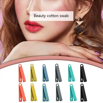 

1Set Silicone Cotton Swabs Reusable Ear Cleaning Silicone Buds Double-headed Makeup Swabs Sticks Soft Flexible Makeup Tools