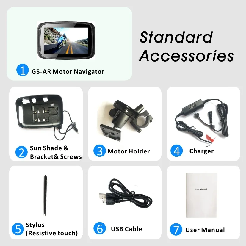5-inch motorcycle special navigator Android 6.0 system multi-language version waterproof outdoor navigation