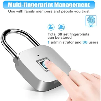 

Fingerprint Padlock USB Charging Lock For Gym School Locker Luggage Door Cabinet Advanced Fingerprint Recognition Technology