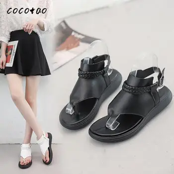

Sandals Women Spring And Summer 2020 New Clip-toe Beach Shoes Korean Thick Bottom Casual Fairy Style Student Clip Foot Sandals