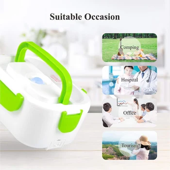 

Portable 220V Electric Lunch Box Spoon Heating Lunch Box Rice Food Bento Lunch Box Warmer Container For Travel School Office