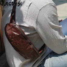 Оригинальная Ретро Натуральная кожа маленькие мужчины Wo мужчины s нагрудный пакет последние из воловьей кожи качество унисекс сумка для груди модные нагрудные сумки поясная сумка