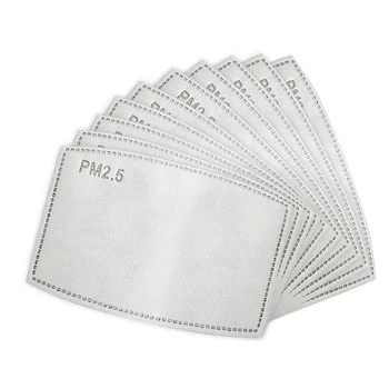 

50/100/200/500pcs/lot 5 Layers PM 2.5 Filter Paper Face Mouth Masks Activated Carbon Respirator Filters For Adult Mouth Mask