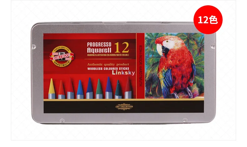KOH-I-NOOR Progresso Woodless Aquarell 컬러 연필, 12/36/48 색 세트 우드리스 아쿠아롤 컬러 연필