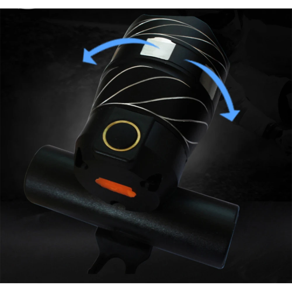 15000LM T6 USB Rear Light Adjustable Bicycle Light 3000mAh Rechargeable Battery Zoom Front Bike Headlight Lamp with Taillight