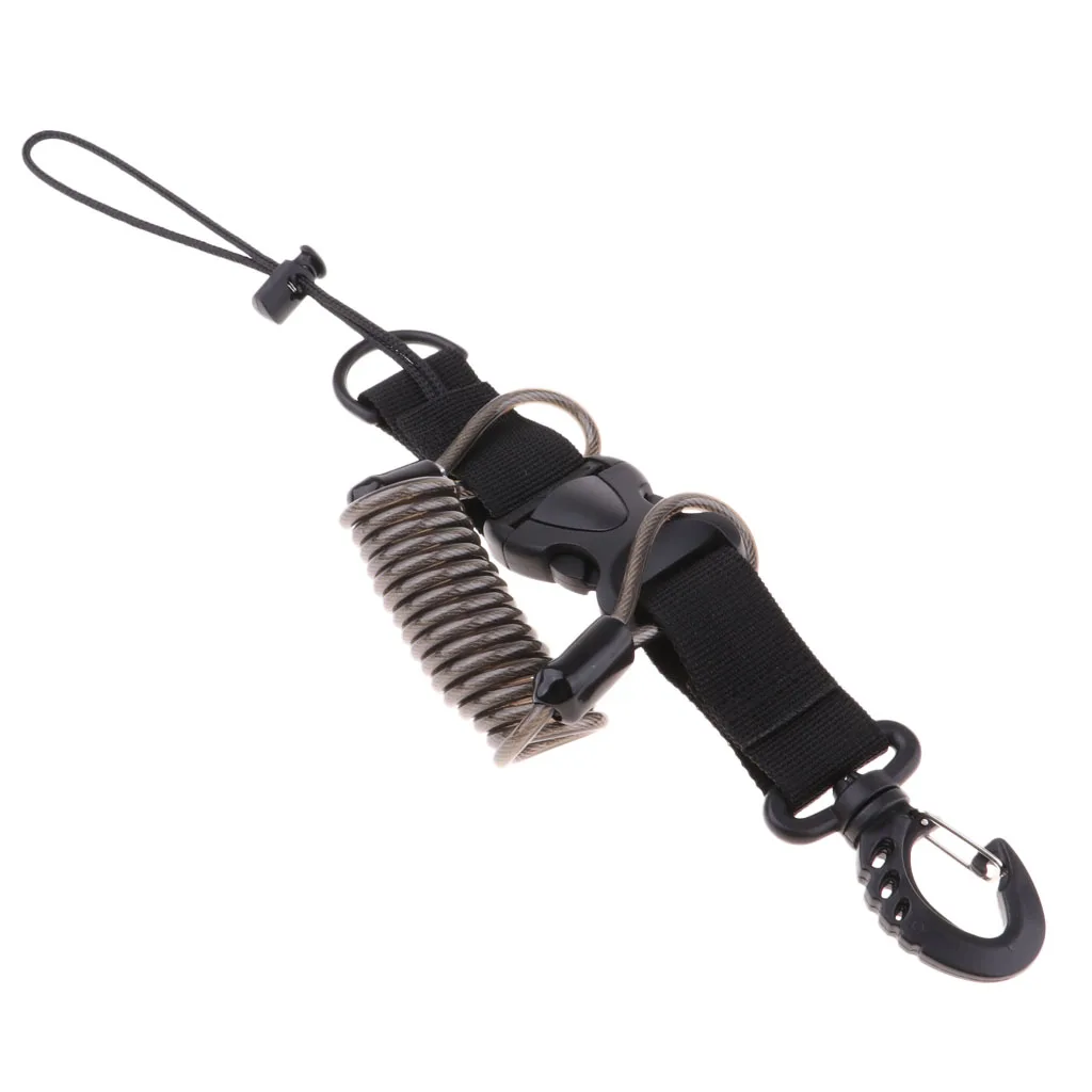 Scuba Diving Dive Lanyard Clip Snorkeling Webbing Strap with Quick Release Buckle for Camera Holding