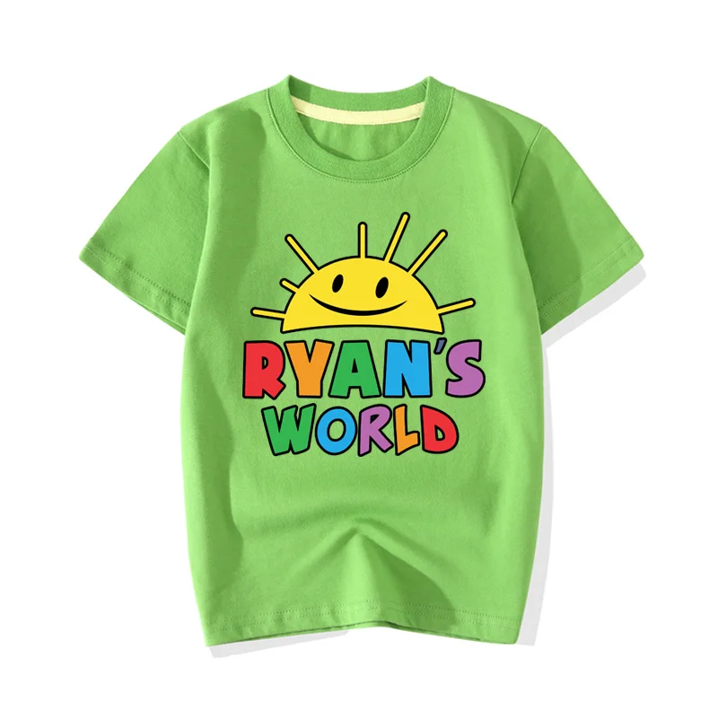 Одежда с принтом «Ryan's World» для мальчиков и девочек летние футболки с короткими рукавами для малышей Детские футболки, топы, одежда JY085