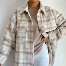 2021 New Spring Winter Fashion Womens Woolen Loose Coat Small Fragrance Retro Plaid Woolen Coats Women Warm Fashion Office Lady 2021 New Spring Winter Fashion Womens Woolen Loose Coat Small Fragrance Retro Plaid Woolen Coats Women Warm Fashion Office Lady