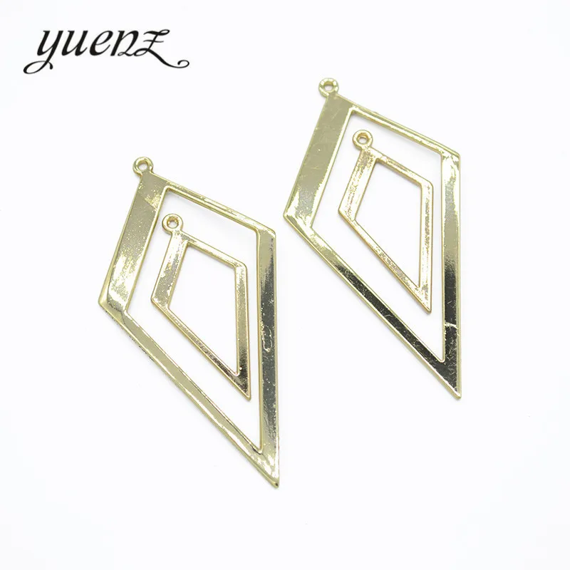 

YuenZ 5pcs Geometric shape KC Gold Color Trendy Charm Woman Earring Necklace Alloy Charms for Jewelry Making W104