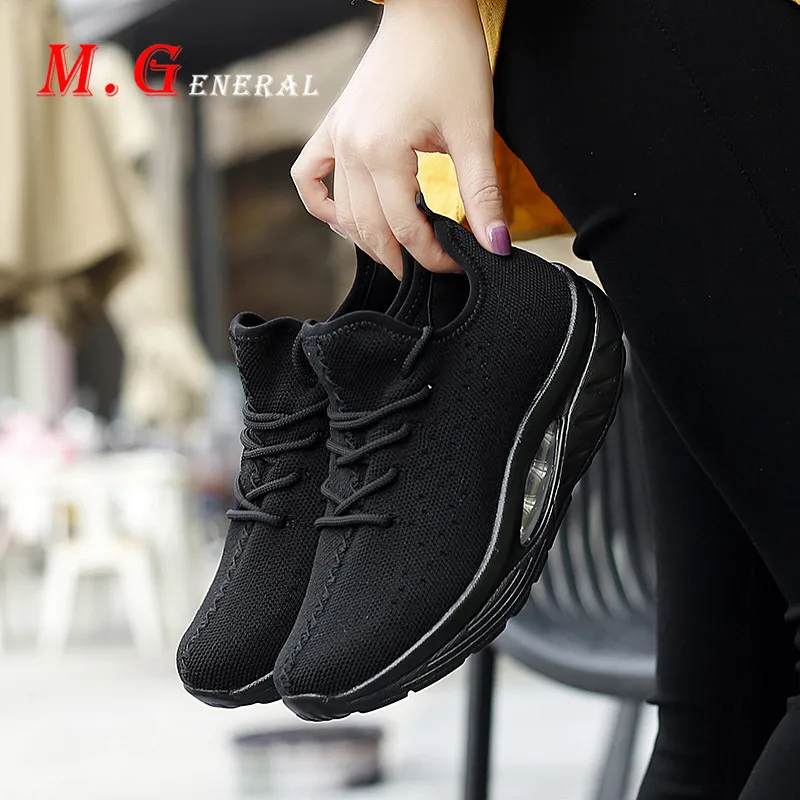 Women's Sports Shoes 2020 Black Chunky Sneakers Slip-on Sport Shoes Women Air Shoe Women's Running Shoes Weaving Summer Shoe Q12