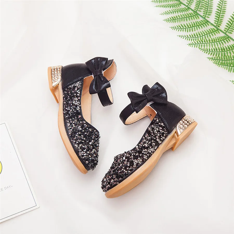 Girls shoes baby autumn and winter child baby girl bow princess shoes small shoes beads princess shoes children's shoes 35A12 (4)