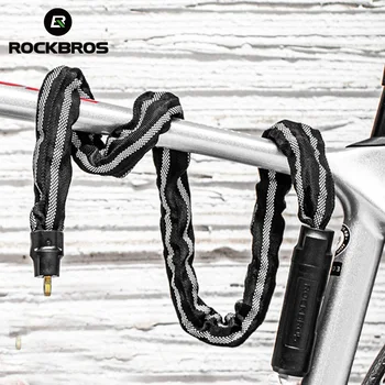 

ROCKBROS Bike Lock Anti-theft Bicycle Chain Lock Zinc Alloy Durable Motorcycle Lock Multifunctional Durable Key Bike Accessories