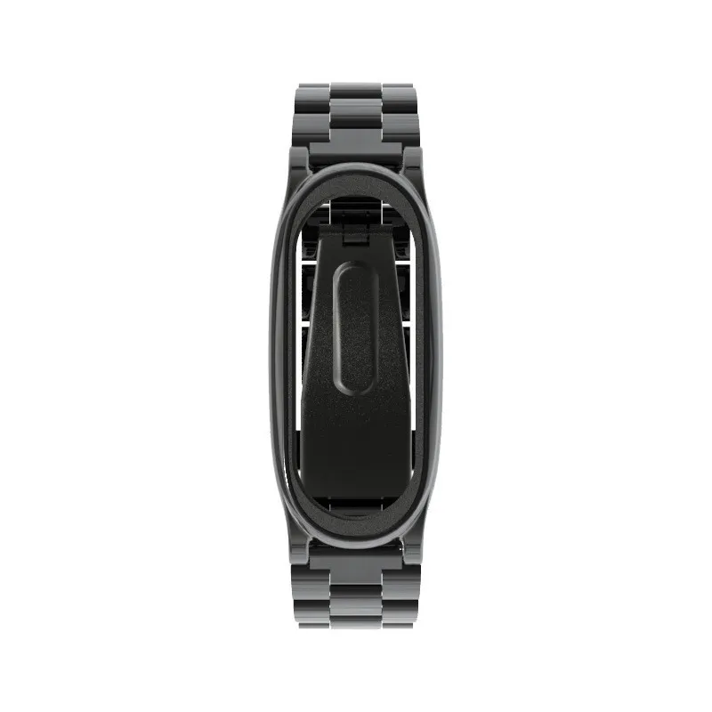 Mi Band, 4 ремешка, металлическая нержавеющая сталь для Xiao mi Band, 4 ремешка, совместимый браслет mi band4, браслеты mi Band 4 - Цвет: black