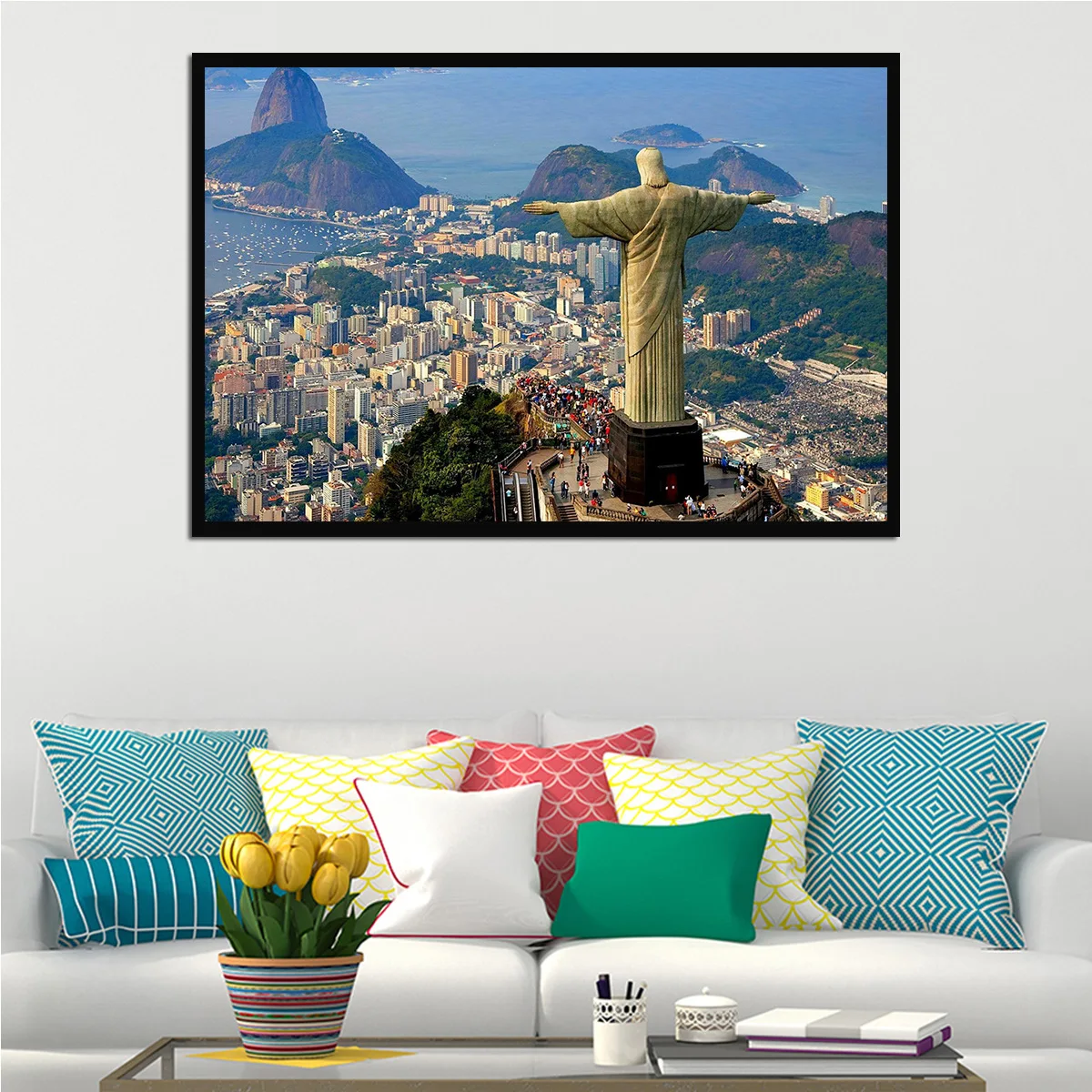 

Rio De Janeiro Corcovado Cristo Redentor Jesus Status Canvas Painting Wall Art Frameless Home Decor Posters and Prints Pictures